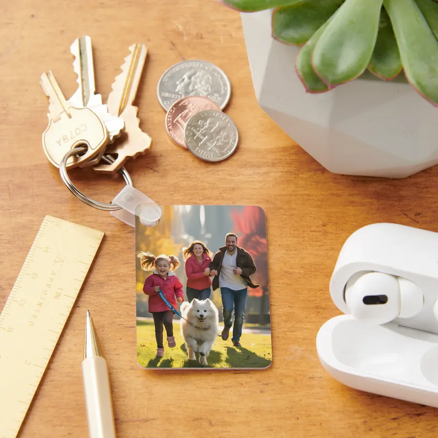 Personalized Double Sided Photo Keepsake | Custom Keychain