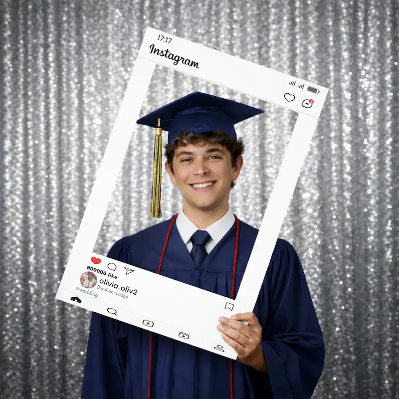 Custom Social Media Photo Booth Frame | Party Selfie Frame thumbnail 2