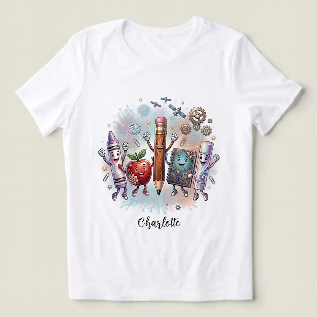 Personalized Back to School | Cute Teacher T-Shirt thumbnail 2