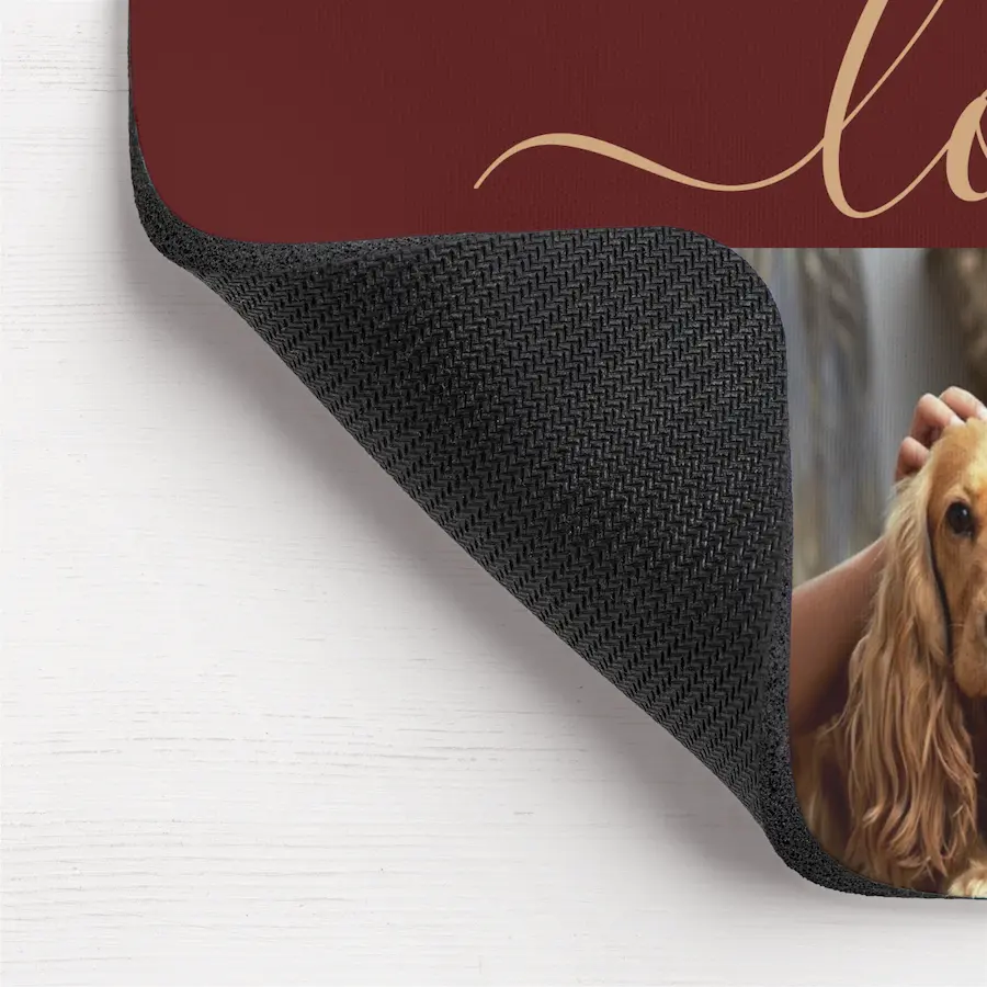 Create Your Own 6 Photo Collage Custom Red Gold Mouse Pad thumbnail 3
