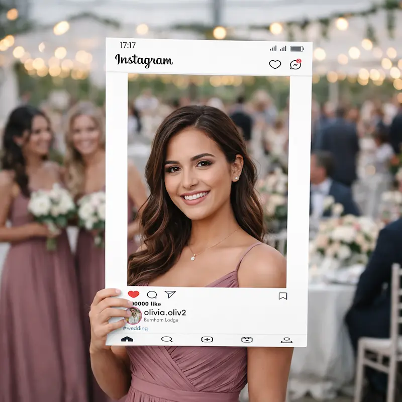 Custom Social Media Photo Booth Frame | Party Selfie Frame